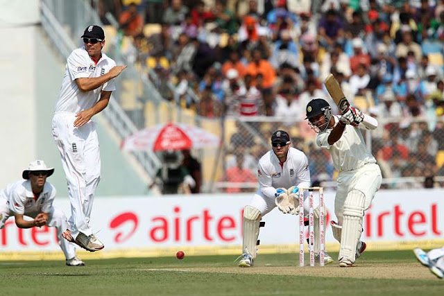 Cheteshwar Pujara playing cover drive