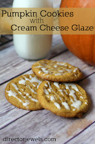 Pumpkin Cookies with Cream Cheese Glaze Recipe | directorjewels.com