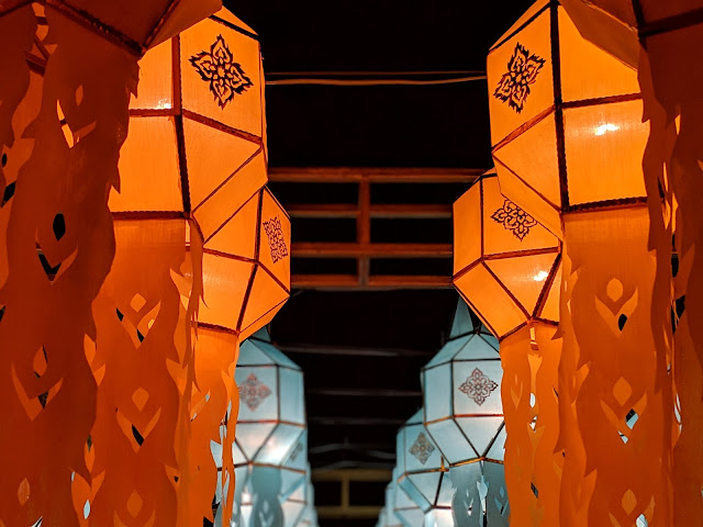 Colorful lanterns at the Yee Peng lantern festival, Chiang Mai, Thailand