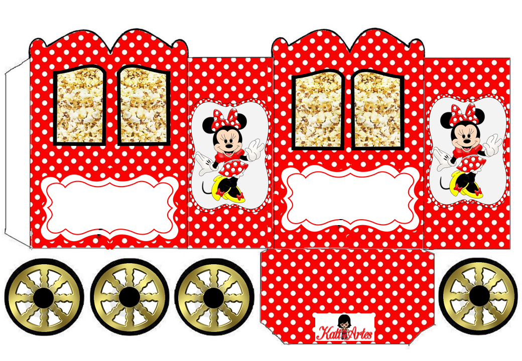 Minnie in Red: Princess Carriage Shaped Free Printable Box.