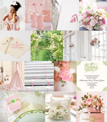 I need ideas for my Green pink wedding colour