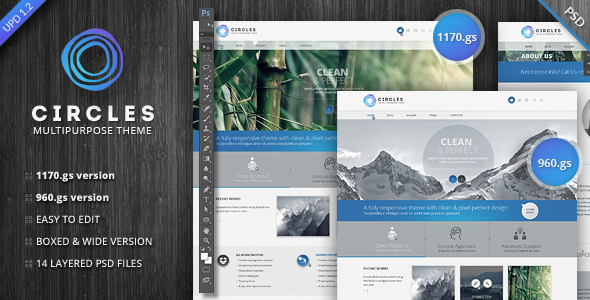 Circles PSD Template - Corporate PSD Templates
