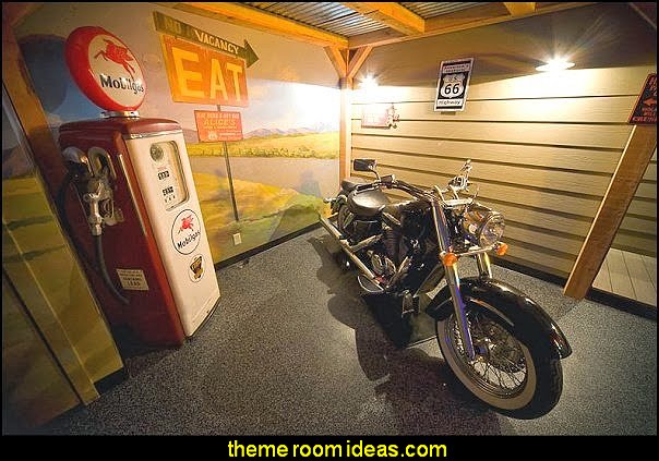 retro style biker themed bedroom harley bedroom transportation man cave ideas