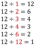 Divisores de 12