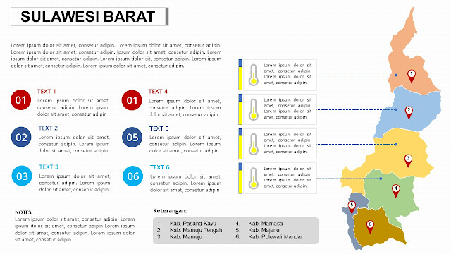 Peta Provinsi Sulawesi Barat Editable Powerpoint