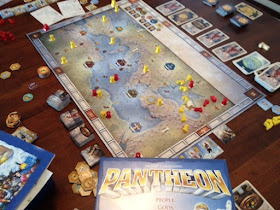 Pantheon board game in play