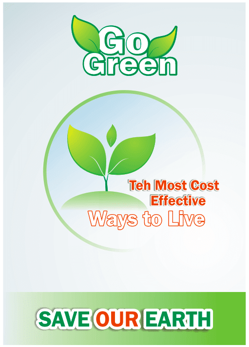 Membuat Desain Poster Go Green Lingkungan Hidup di 