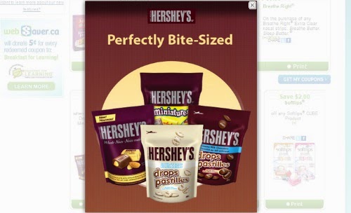 Websaver.ca Hershey $1 Off Chocolate Coupon