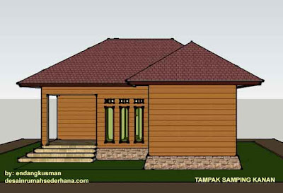 Desain Rumah Mungil Minimalis - Tampak Samping Kanan