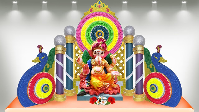 Easy Thermocol Ganpati (Ganesh) Decoration Ideas and Photos