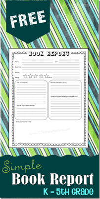 simple book report form