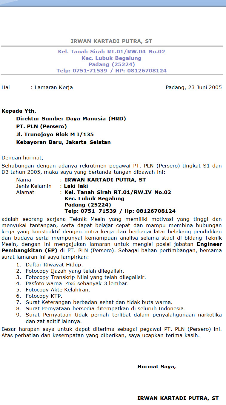 Contoh Daftar Riwayat Hidup Versi Bahasa Inggris - Contoh 36