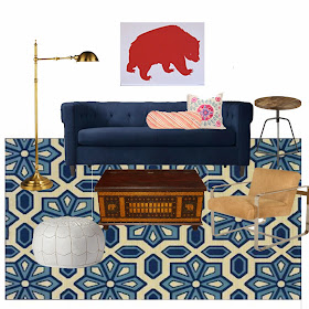 A recreation of Emily Henderson's vintage living room 