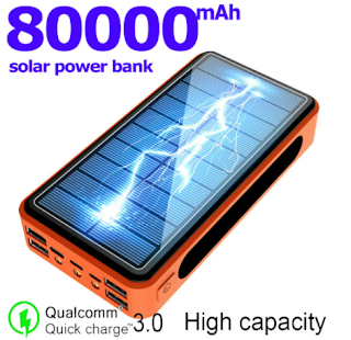 Solar Power Bank Portable Charging 4USB