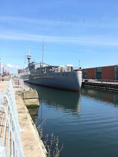 Exterior view of historic warship HMS Caroline