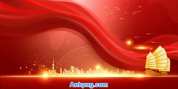 Gala dinner hiệu ứng lụa đỏ gợn sóng và ánh vàng corel, thiết kế mềm mại