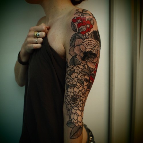 floral sleeve tattoo 2bpblogspotcom