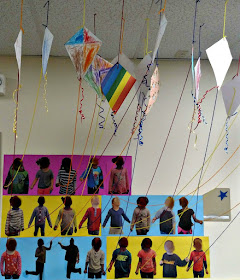 Up, Up, and Away! 3D Student Kite Artwork Display | Apples to Applique