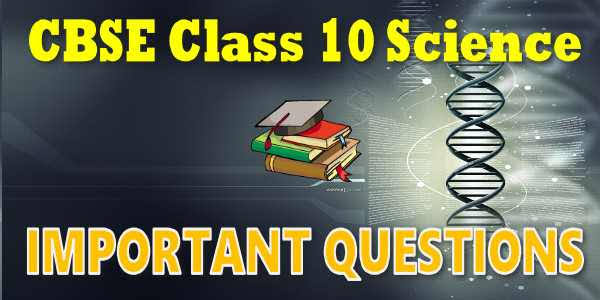 ChapterWise Science Class 10 Important Questions With Answers Pdf Download - Educational Material