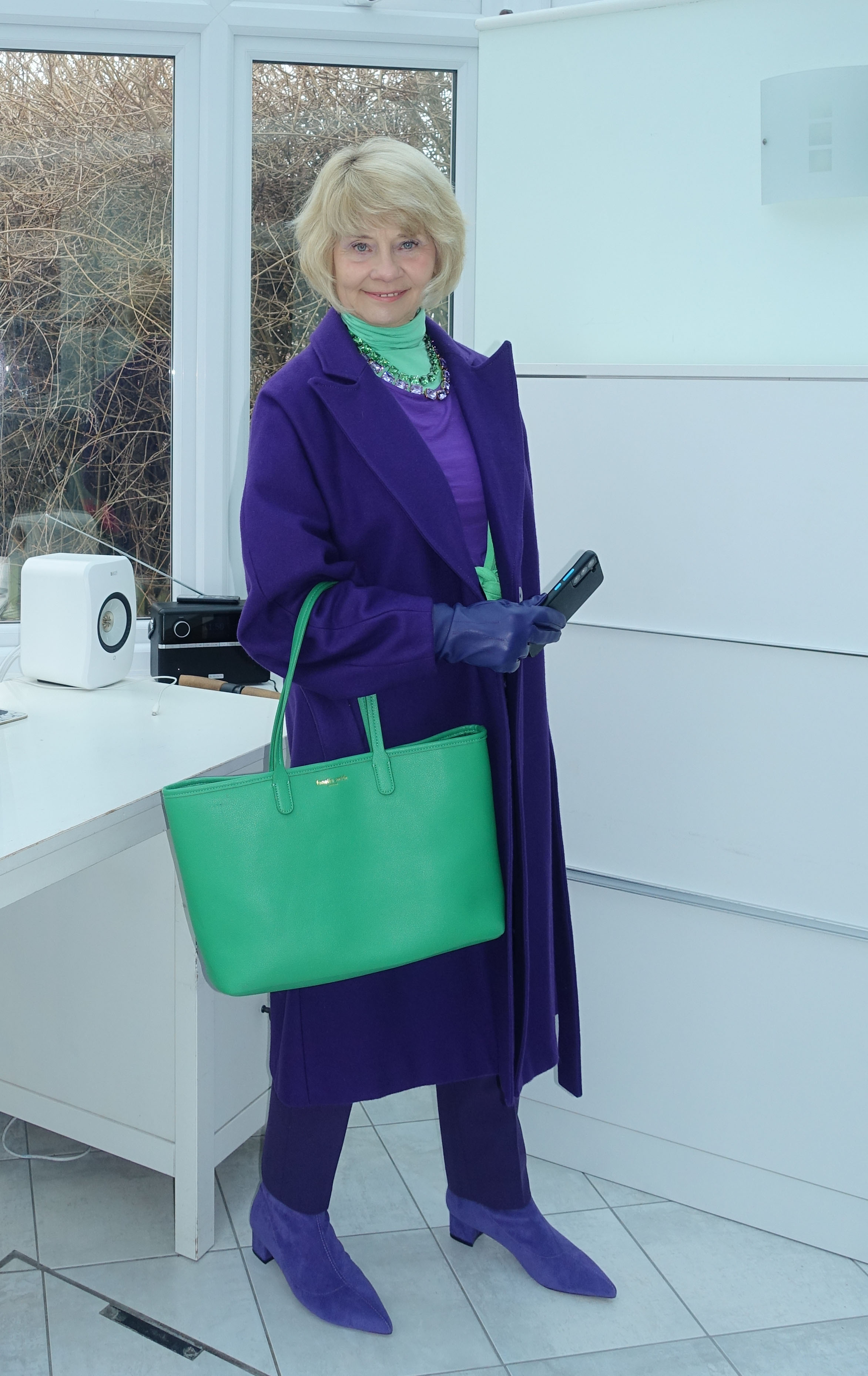 Purple and green is a great winter combination for impact, says Is This Mutton, the style and books blog for the over-50s.