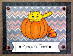 cat in pumpkin card