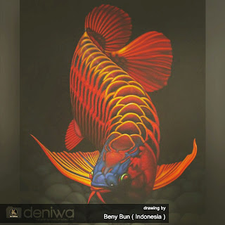 Amazing Arowana Fish Oil On Canvas Drawing By Beny Bun ( Indonesia )