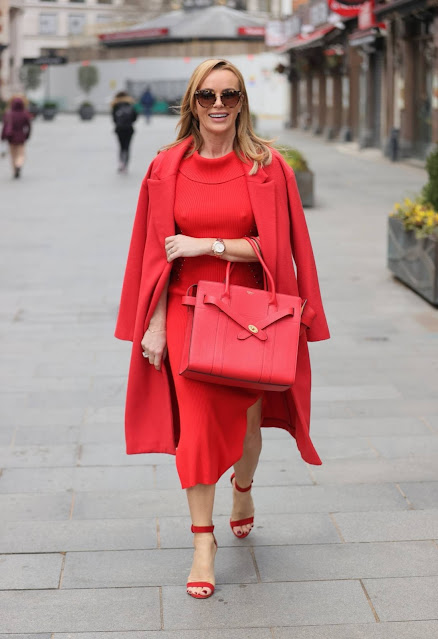 Amanda Holden – All in red at Heart Radio Studios in London