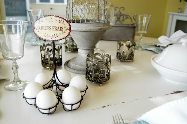 French entertaining, French tablescape, Light white and blue tablescape, The Style Sisters