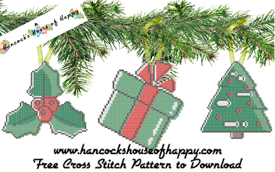 vector graphic style christmas cross stitch pattern