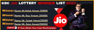 KBC Jio Lottery Winner List