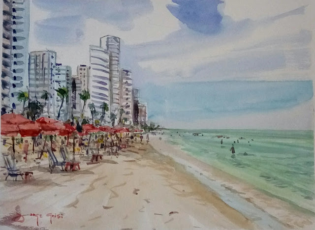Artes plásticas. Recife. Praia de Boa Viagem. Natureza