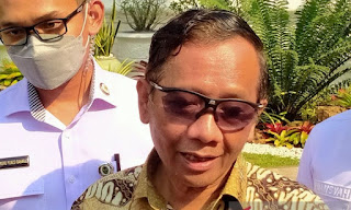 Menteri Koordinator Bidang Politik, Hukum, dan Keamanan (Menko Polhukam) Mahfud MD saat ditemui di Istana Kepresidenan Jakarta, Senin (8-8-2022).