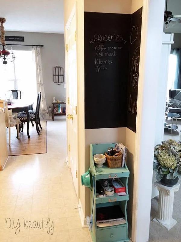 corner chalkboard wall DIY beautify