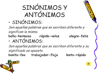 Resultado de imagen de sinÃ³nimos y antÃ³nimos