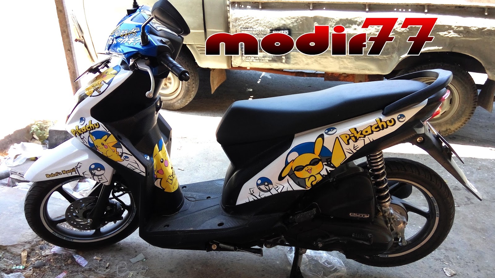 Koleksi Ide Modif Honda Beat  Biru  Putih  Terlengkap Botol 