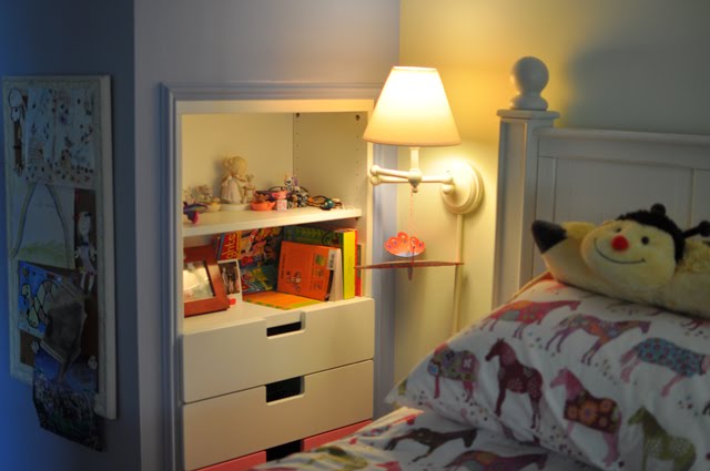 Space-Saving STUVA Storage Closet and Shelf Inset Into Wall