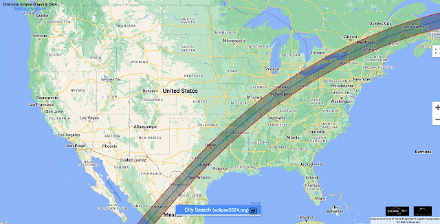 Interactive map - NASA - April 8, 2024 Eclipse