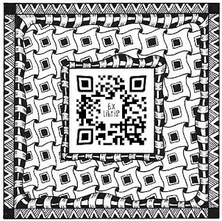 ekslibris w stylu Zentangle z kodem QR