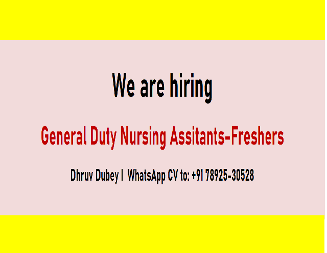 Nursing General Duty Assistant for Hospital I NetAp Bangalore Electronic City, Bengaluru, Karnataka ₹12,000 - ₹18,000 a month