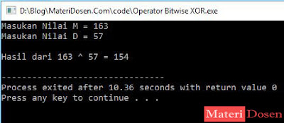 Contoh Program Operator Bitwise XOR