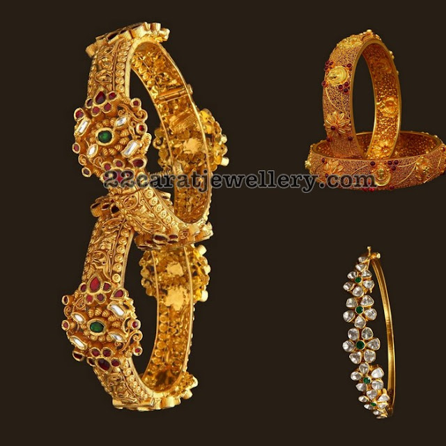 Antique and Pachi Bangles with Gemstones