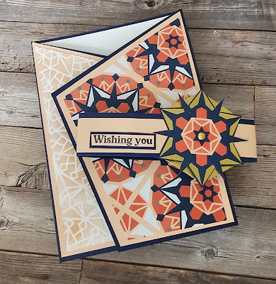 Colorful Kaleidoscope kit stampin up extending fun fold masking birthday card