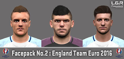 PES 2016 Facepack No.2 : England Team Euro 2016 By L.G.R Facemaker