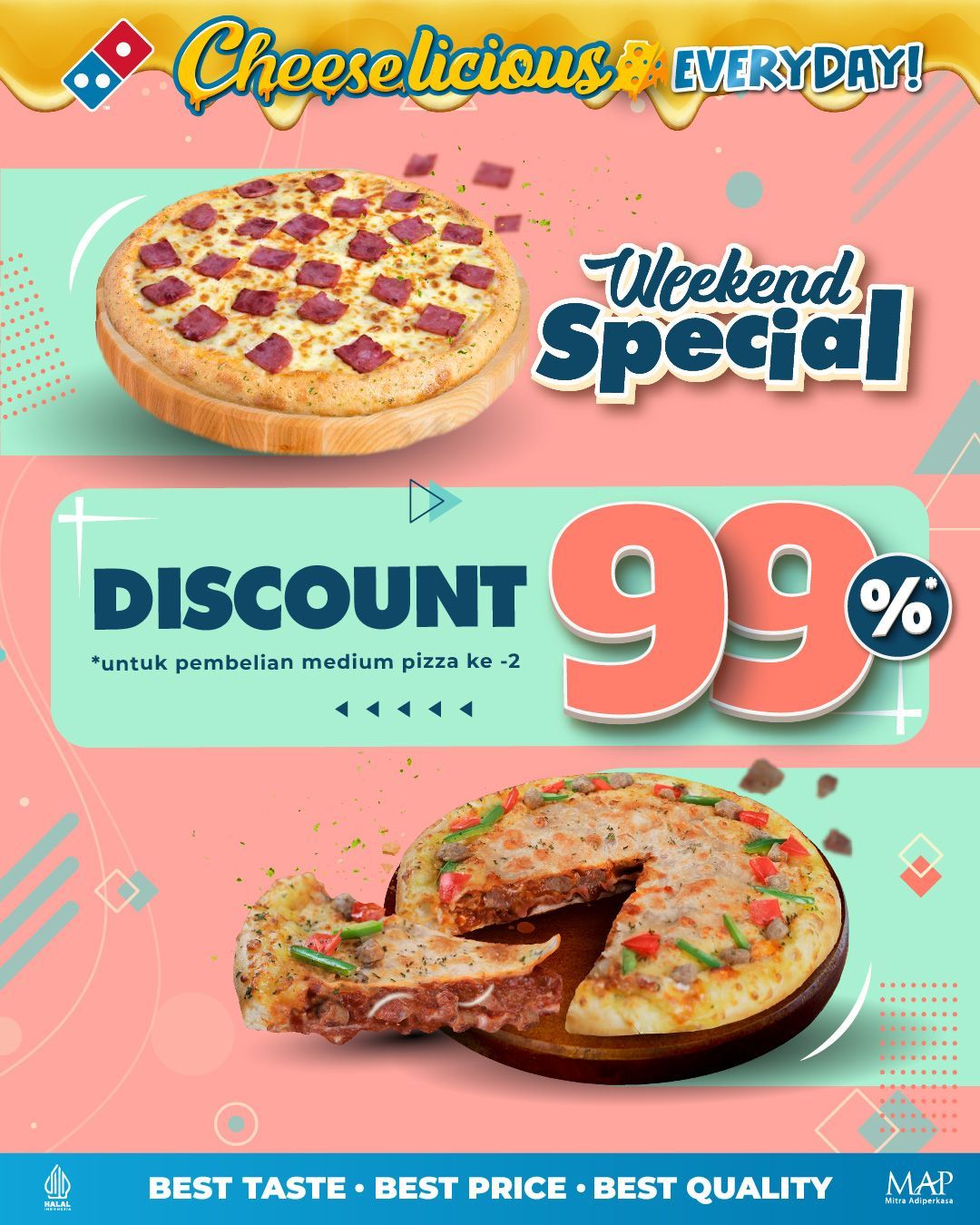 PROMO DOMINO'S PIZZA WEEKEND SPECIAL DISKON 99%