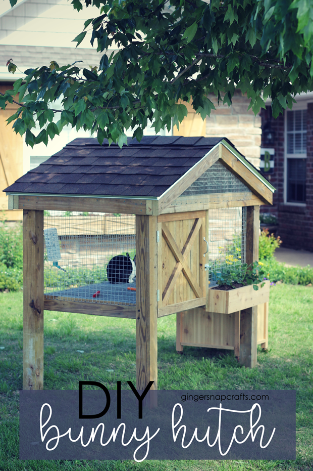 DIY Bunny Hutch at GingerSnapCrafts.com #DIY #bunnies