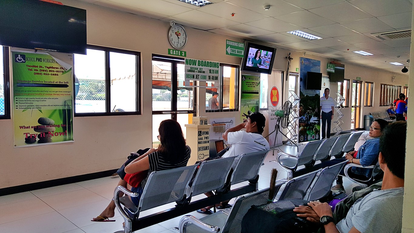 ground floor waiting lounge at the Passenger Terminal of Tagbilaran Seaport, Bohol