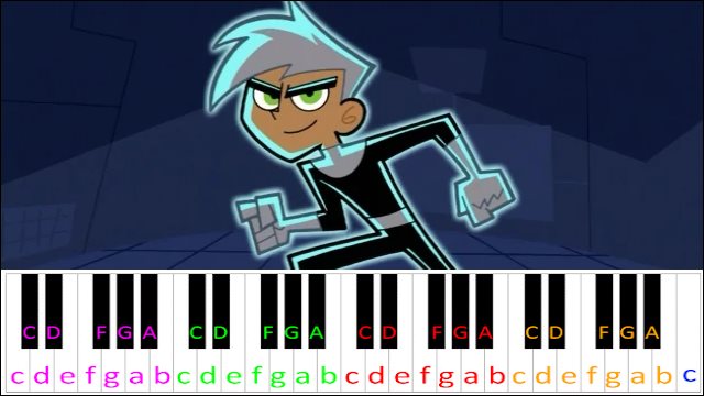 Danny Phantom (Theme Song) Piano / Keyboard Easy Letter Notes for Beginners