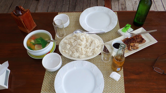 delectable food (tinola and grilled liempo) at Bayayon Restaurant at Kuting Reef Resort and Spa in Macrohon Southern Leyte