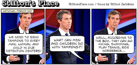 stilton’s place, stilton, political, humor, conservative, cartoons, jokes, hope n’ change, national period day, menstruation, beto o'rourke, menstrual equity act, tampons