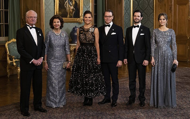 Crown Princess Victoria wore a tulle ball dress by Giambattista Valli x H&M. Princess Sofia wore a Selja sequin gown by Andiata